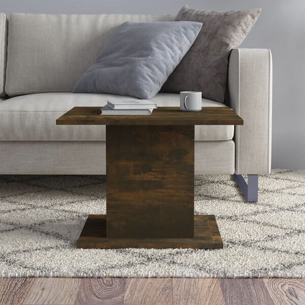 vidaXL Table basse chêne fumé 55,5x55,5x40 cm bois d'ingénierie