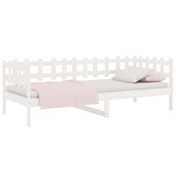 vidaXL Lit de jour sans matelas blanc 80x200 cm bois de pin massif