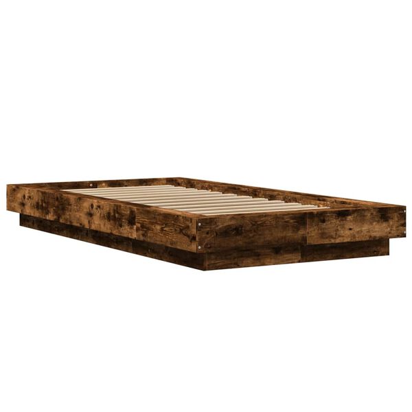 vidaXL Cadre de lit sans matelas ch&ecirc;ne fum&eacute; 100x200 cm