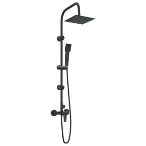 vidaXL Syst&egrave;me de Douche Noir Acier inoxydable 21 x 48 x 112 cm