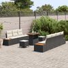vidaXL Ensemble de canap&eacute; de jardin 10 pcs Noir Poly rotin