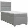 vidaXL Lit boxspring avec matelas Gris clair Simple Tissu