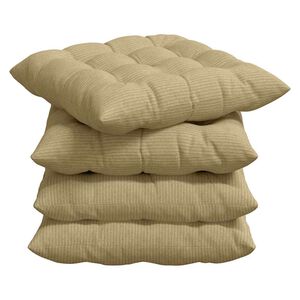vidaXL Coussins de si&egrave;ge 4 pc Tissu en velours c&ocirc;tel&eacute; Vert gris