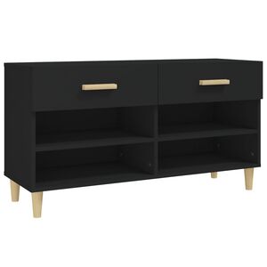 vidaXL Armoire &agrave; chaussures Noir 102x35x55 cm Bois d'ing&eacute;nierie