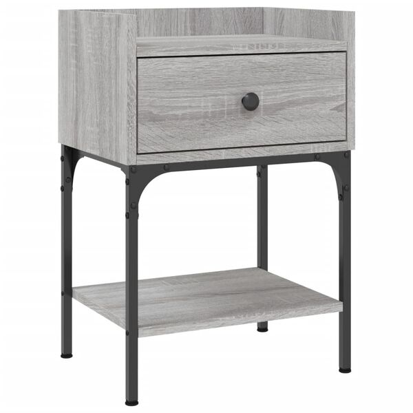 vidaXL Table de chevet sonoma gris 40,5x31x60 cm bois d'ing&eacute;nierie