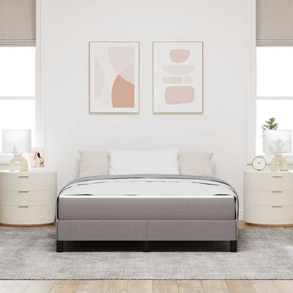 vidaXL Lit &agrave; ressorts avec matelas Taupe 140 x 190 cm tissu