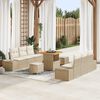 vidaXL Ensemble de canap&eacute; de jardin 9 pcs Beige Poly rotin