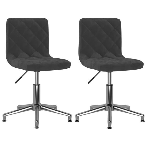 vidaXL Chaises pivotantes &agrave; manger lot de 2 noir velours