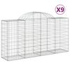 vidaXL Paniers à gabions arqués 9 pcs 200x50x100/120 cm fer galvanisé