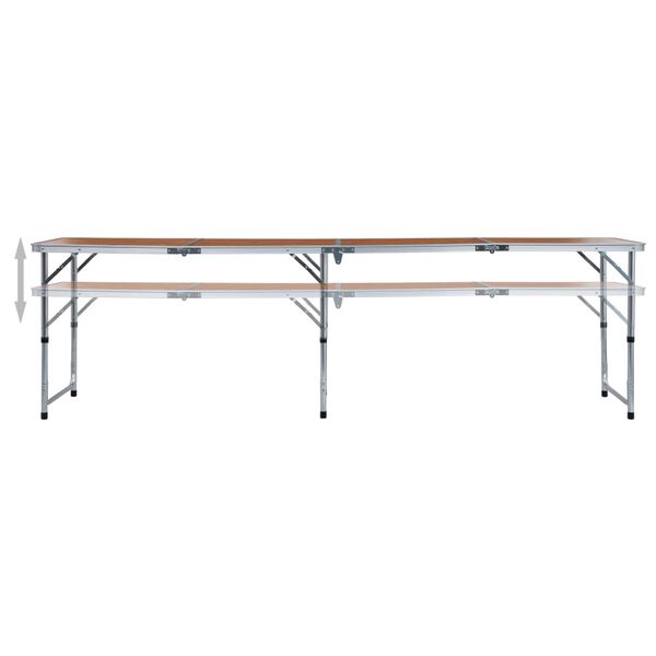 vidaXL Table pliable de camping Aluminium 240x60 cm