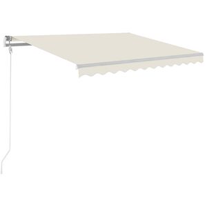 vidaXL Auvent automatique avec capteur de vent et LED 300x250 cm Cr&egrave;me