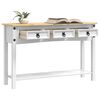 vidaXL Table d'appoint avec tiroir Blanc 114 x 34,5 x 73 cm Pin massif