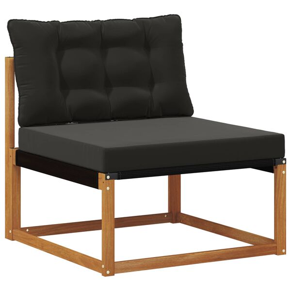 vidaXL Ensemble de canap&eacute;s d'ext&eacute;rieur 7 pcs Naturel et Noir