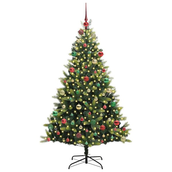 vidaXL Arbre de No&euml;l artificiel en silicone flexible 300 LEDs 180 cm