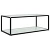 vidaXL Table basse Blanc 100x50x35 cm Verre tremp&eacute;