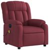 vidaXL Fauteuil de massage inclinable &eacute;lectrique Rouge bordeaux Tissu