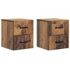 vidaXL Cabinet de chevet mural 2 pi&egrave;ces Bois ancien 34,5 x 33 x 40 cm