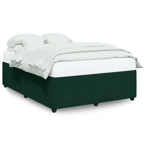 vidaXL Cadre de lit sans matelas vert fonc&eacute; 140x190 cm velours