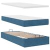 vidaXL Cadre de lit ottoman avec matelas bleu fonc&eacute; 100x200 cm velours