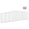 vidaXL Paniers à gabions arqués 2 pcs 400x30x100/120 cm Fer galvanisé