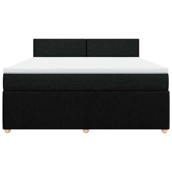 vidaXL Sommier &agrave; lattes de lit avec matelas Noir 180x200 cm Tissu