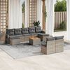 vidaXL Salon de jardin avec coussins 10 pcs gris r&eacute;sine tress&eacute;e