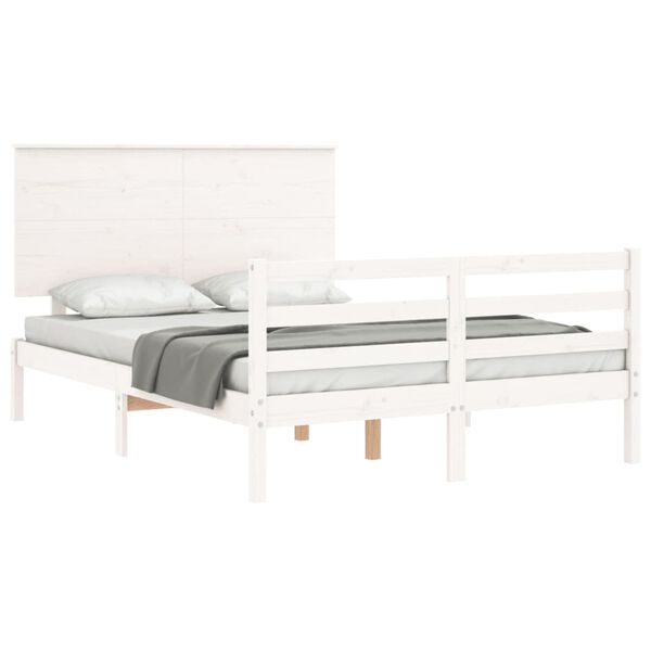 vidaXL Cadre de lit sans matelas blanc 120x200 cm bois massif
