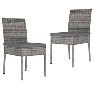 vidaXL Chaises &agrave; manger de jardin lot de 2 r&eacute;sine tress&eacute;e gris