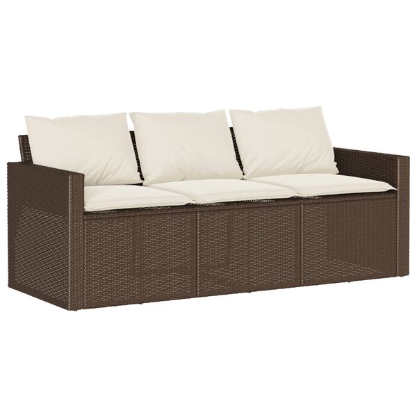 vidaXL Ensemble à manger de jardin avec coussins 2 pcs marron rotin