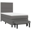 vidaXL Sommier &agrave; lattes de lit avec matelas Gris 90x200 cm Similicuir
