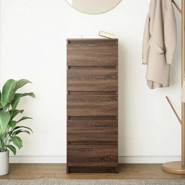 vidaXL Buffet avec tiroirs chêne marron 37,5x35x99cm bois d'ingénierie