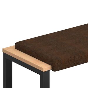 vidaXL Coussin de banc Tissu en su&egrave;de synth&eacute;tique Marron
