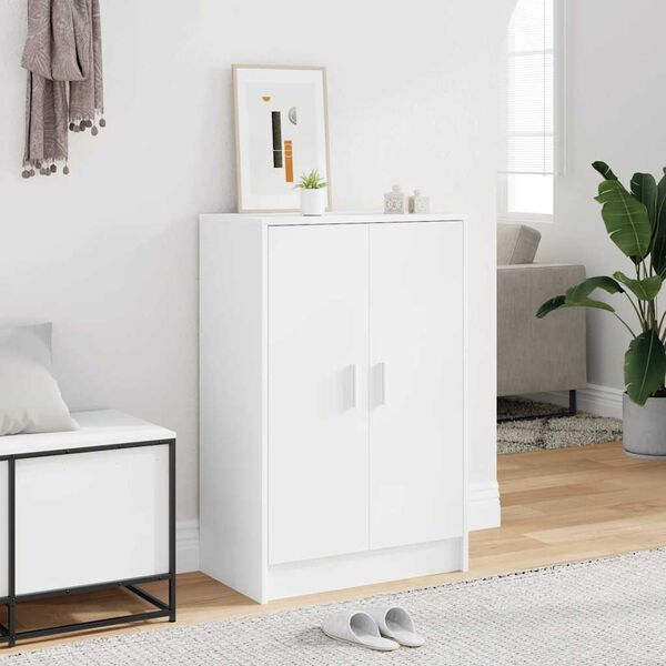vidaXL Armoire à chaussures Blanc 60x35x92 cm Bois d’ingénierie