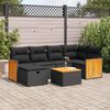 vidaXL Salon de jardin 6 pcs avec coussins noir r&eacute;sine tress&eacute;e