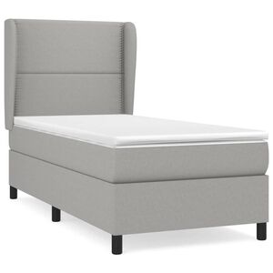 vidaXL Sommier &agrave; lattes de lit avec matelas Gris clair 100x200cm Tissu