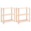 vidaXL &Eacute;tag&egrave;res de rangement &agrave; 3 niveaux 2 pcs 80x38x90 cm Pin 150 kg