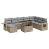 vidaXL Salon de jardin avec coussins 9 pcs beige r&eacute;sine tress&eacute;e