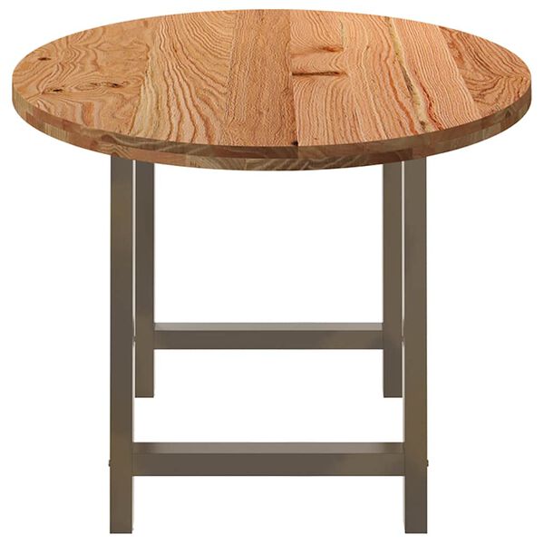 vidaXL Table à manger marron clair bois de chêne massif ovale