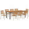vidaXL Ensemble de salle &agrave; manger pour jardin 9 pcs Beige et Marron