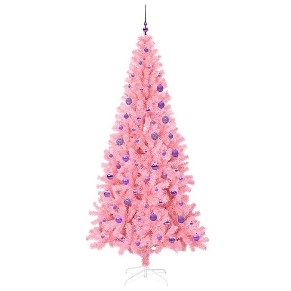 vidaXL Sapin de No&euml;l avec 300 LED avec support Rose 180 cm PVC