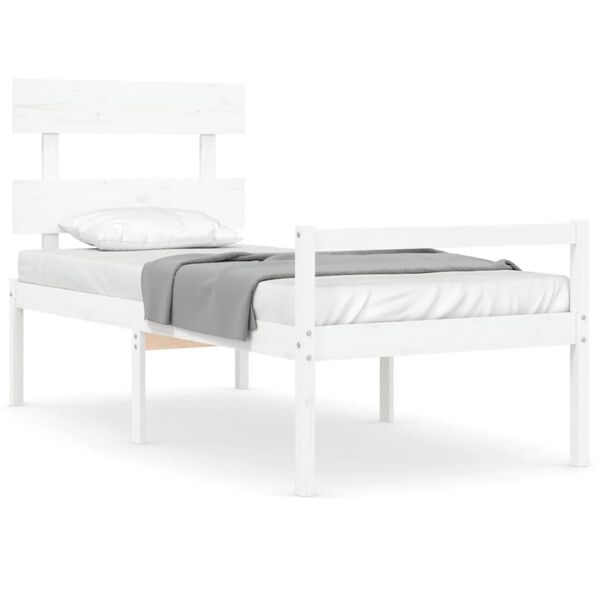 vidaXL Lit pour personne &acirc;g&eacute;e sans matelas blanc bois massif