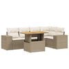 vidaXL Salon de jardin avec coussins 6 pcs beige r&eacute;sine tress&eacute;e