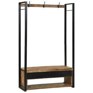 vidaXL Porte-v&ecirc;tements avec tiroir Marron Bois de manguier massif