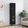 vidaXL Buffet haut Noir 34,5x34x180 cm Bois d'ing&eacute;nierie