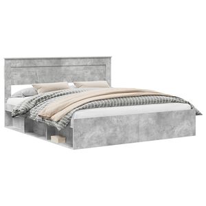 vidaXL Cadre de lit B&eacute;ton 180 x 200 cm Bois de pin massif