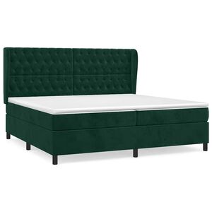 vidaXL Sommier &agrave; lattes de lit et matelas Vert fonc&eacute; 200x200cm Velours
