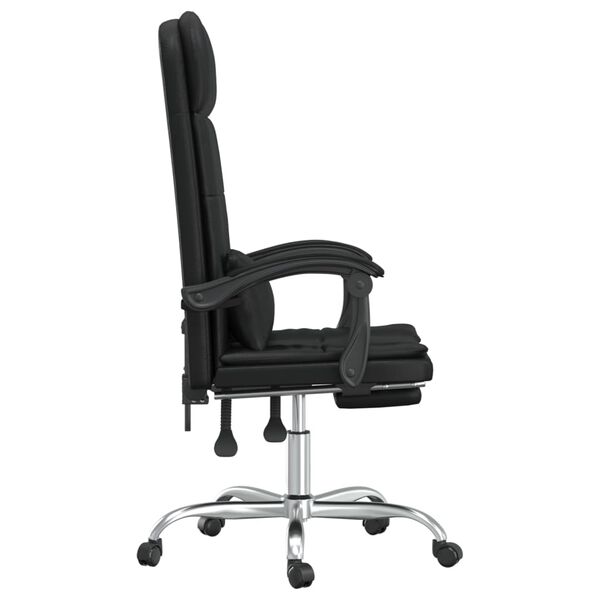 vidaXL Fauteuil de massage inclinable de bureau Noir Similicuir