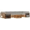 vidaXL Ensemble de canap&eacute;s d'ext&eacute;rieur 8 pc Naturel et gris clair