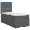 vidaXL Lit boxspring LED avec matelas Gris fonc&eacute; 90 x 190 cm Tissu