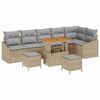 vidaXL Ensemble de canap&eacute; de jardin 9 pc Beige polyrotin